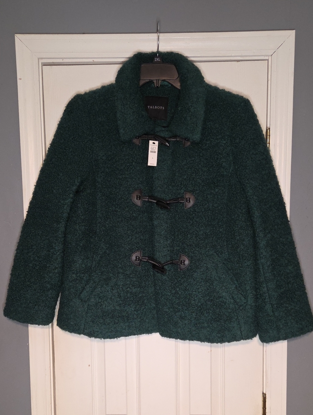 Talbots Women's Deep Green Teddy Toggle Wool Blend Jacket